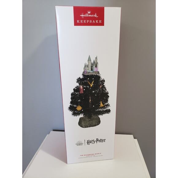 Hallmark THE WIZARDING WORLD Harry Potter Miniature Black Tree Magic Light Sound - Picture 1 of 6